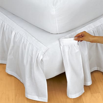 Detachable Gathered 21 in. Drop Bed Skirt