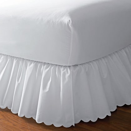 Detachable Scalloped Embroidered 18 in. Drop Bed Skirt