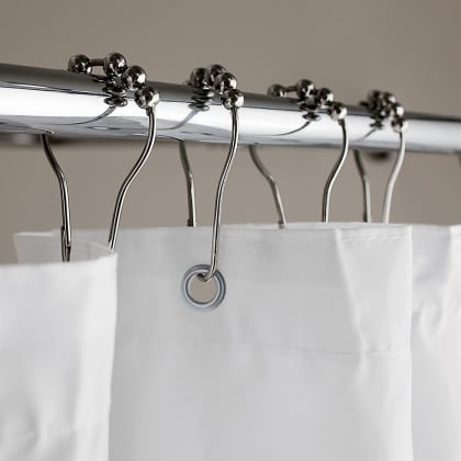 Roller Shower Curtain Hooks, Set of 12 - Chrome
