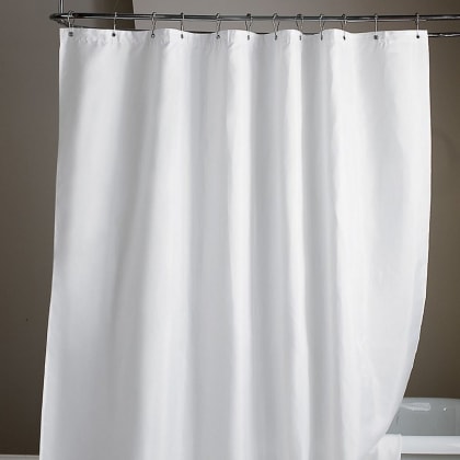 Fabric Shower Curtain Liner - White