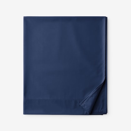 Company Cotton™ Wrinkle-Free Sateen Flat Sheet - Blue Sapphire