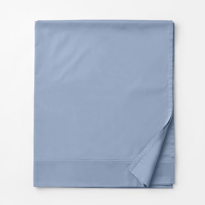 Company Cotton™ Classic Sateen Flat Sheet - Ice Blue