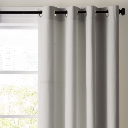 Room Darkening Grommet Top or Rod Pocket Window Curtain - Gray