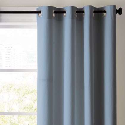 Room Darkening Grommet Top or Rod Pocket Window Curtain - Light Blue
