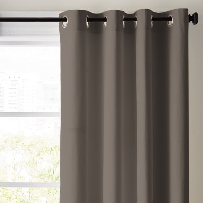 Room Darkening Grommet Top or Rod Pocket Window Curtain - Cinder