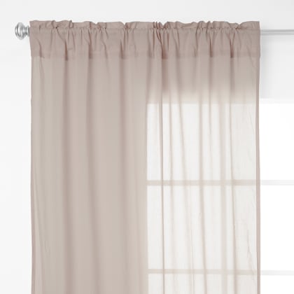 Chambray Voile Yarn-Dyed Rod Pocket Window Curtain - Linen