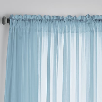 Chambray Voile Yarn-Dyed Rod Pocket Window Curtain