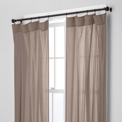 Chambray Voile Yarn-Dyed Ring Top Window Curtain