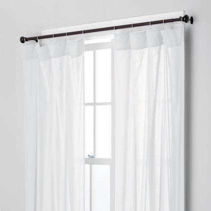 Chambray Voile Yarn-Dyed Ring Top Window Curtain