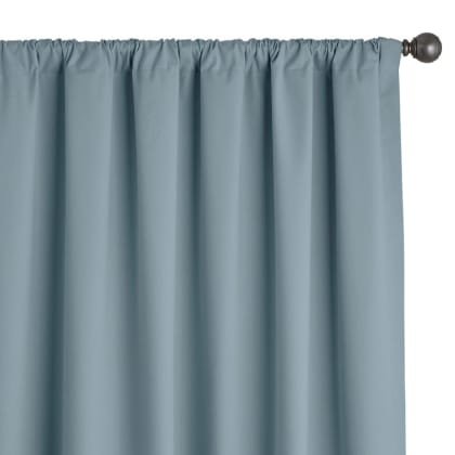 Room Darkening Grommet Top or Rod Pocket Window Curtain - Light Blue
