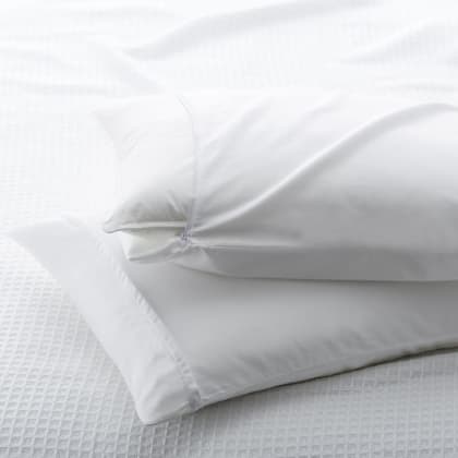 Cotton Sateen Pillow Protector - White
