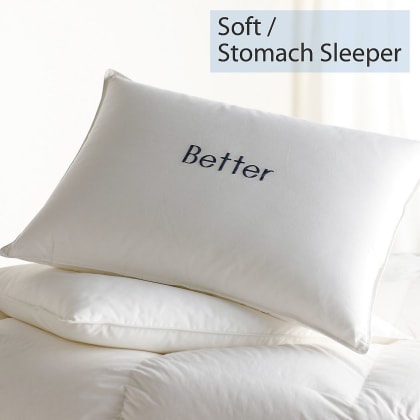 Better Down and Feather Stomach Sleeper Soft Density Pillow