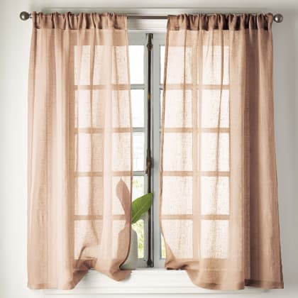 Sheer Linen Window Curtain - Sandstone