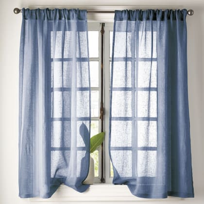 Sheer Linen Window Curtain - Smoke