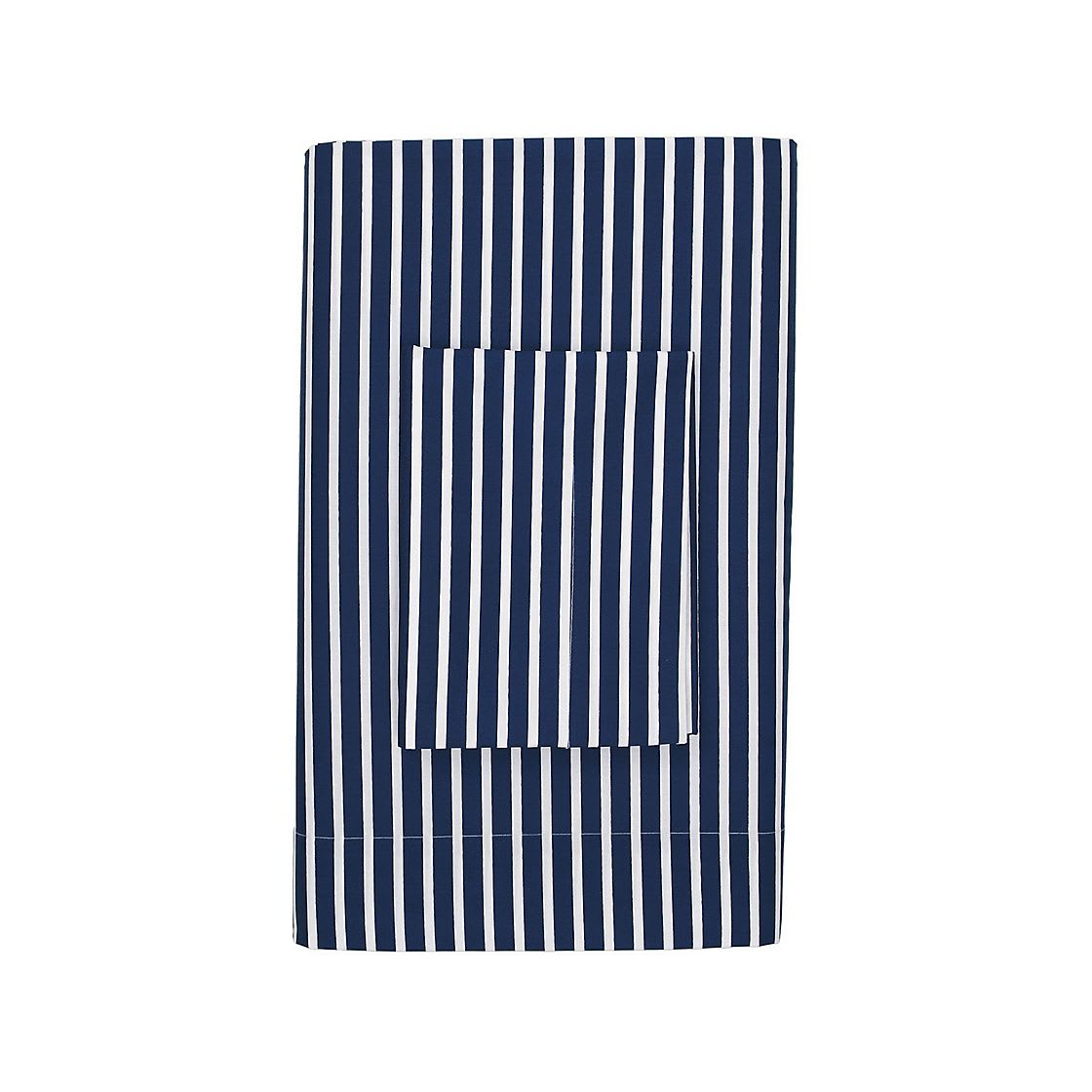 Company Kids™ Aiden Stripe Cotton Percale Fitted Sheet - Blue Tide