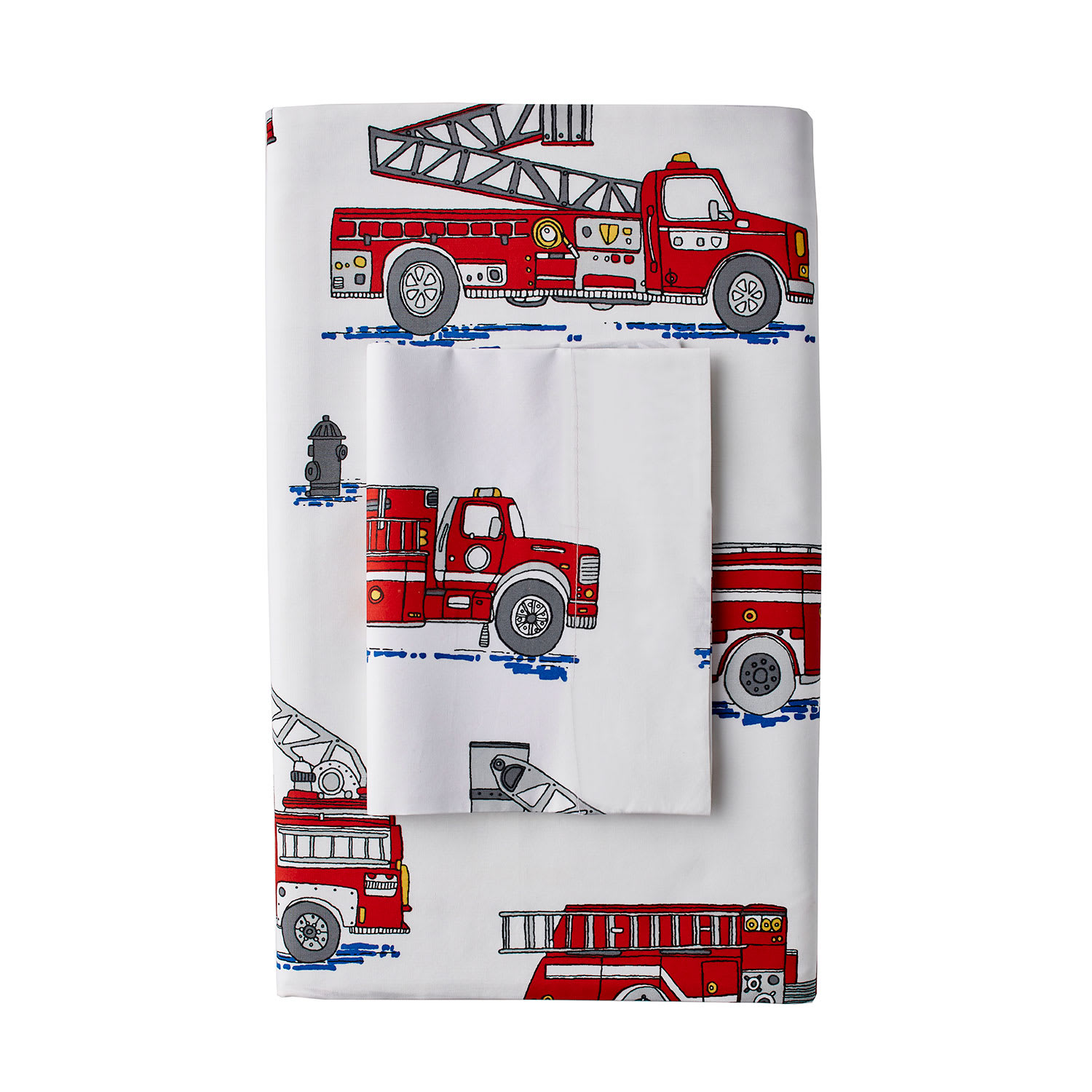 Company Kids™ Fire Truck Cotton Percale Fitted Sheet - Multi