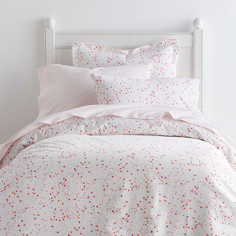 Company Kids™ Starlight Cotton Percale Duvet Cover - Hot Pink