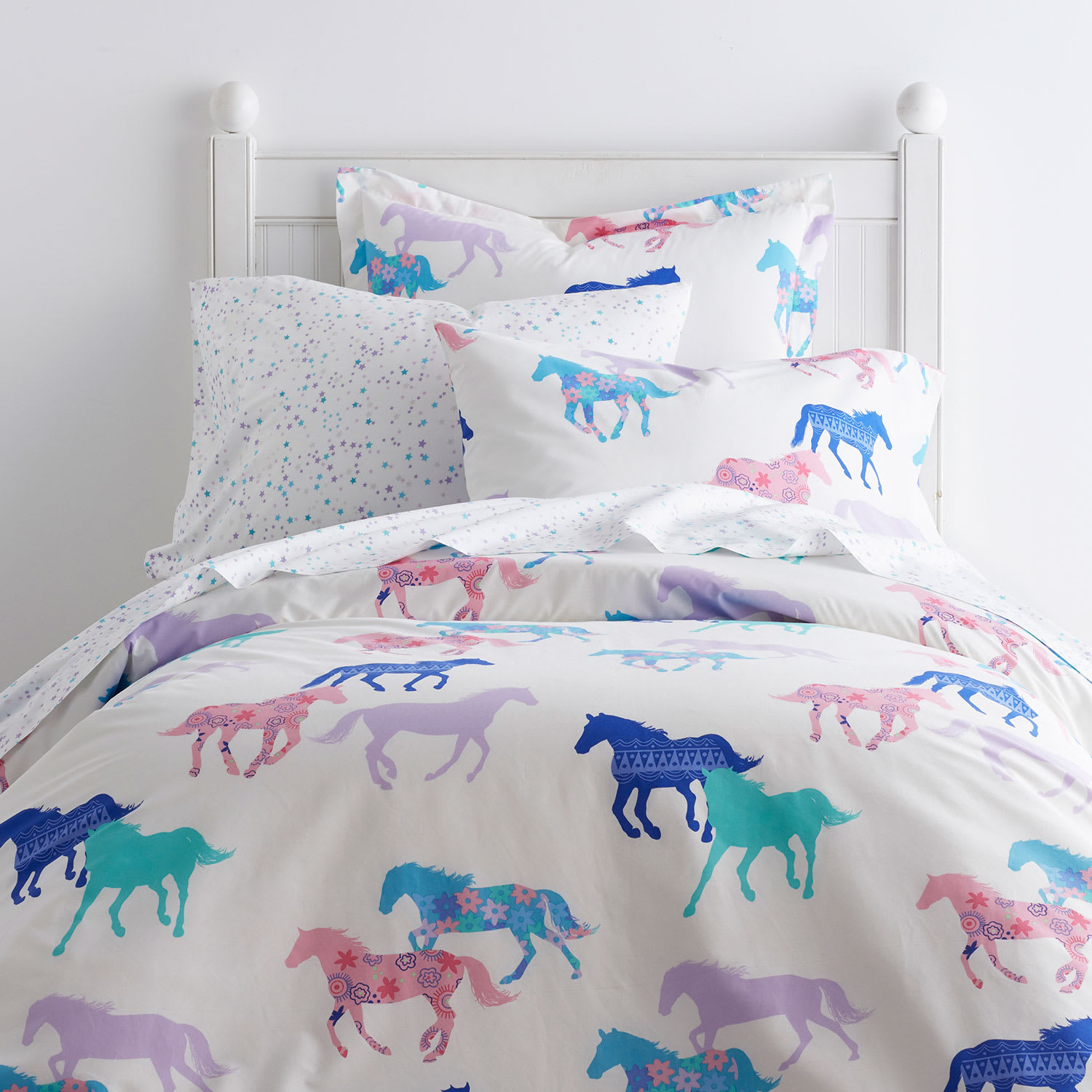 Company Kids™ Prancing Ponies Cotton Percale Duvet Cover - Multi