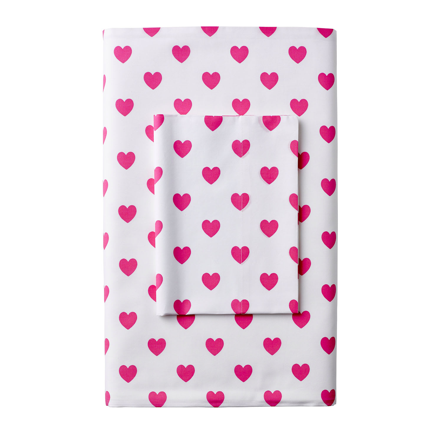 Company Kids™ Sweetheart Cotton Percale Fitted Sheet - Hot Pink