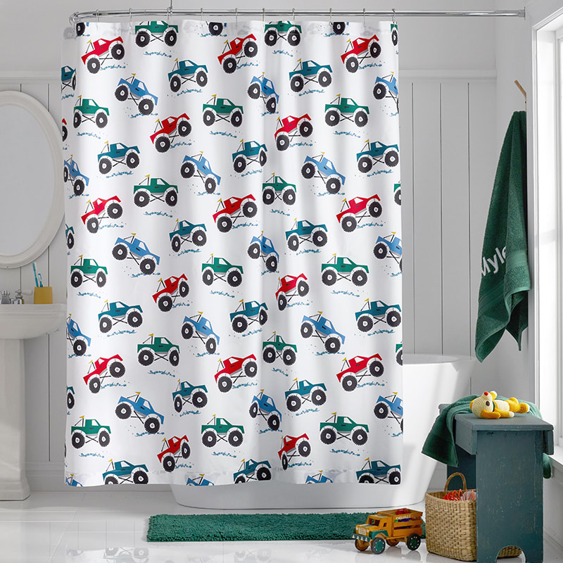 Company Kids™ Monster Trucks Organic Cotton Percale Shower Curtain