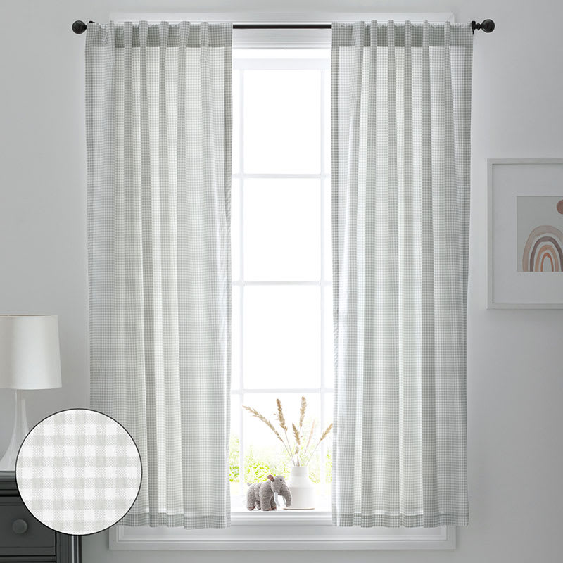 Company Kids™ Ditsy Gingham Organic Cotton Percale Window Curtain