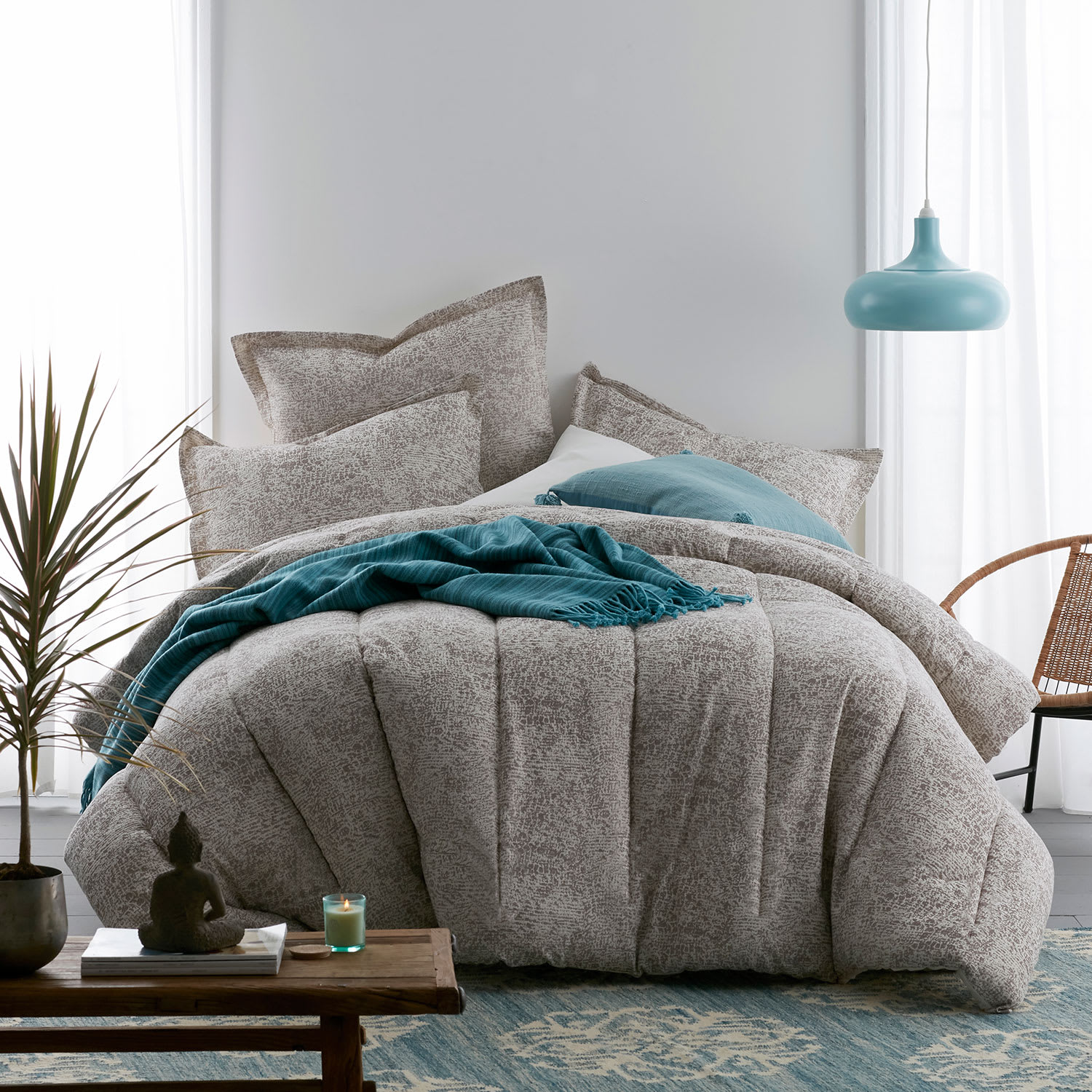 Cstudio Home Telluride Cotton Down Alternative Comforter - Taupe/Cream