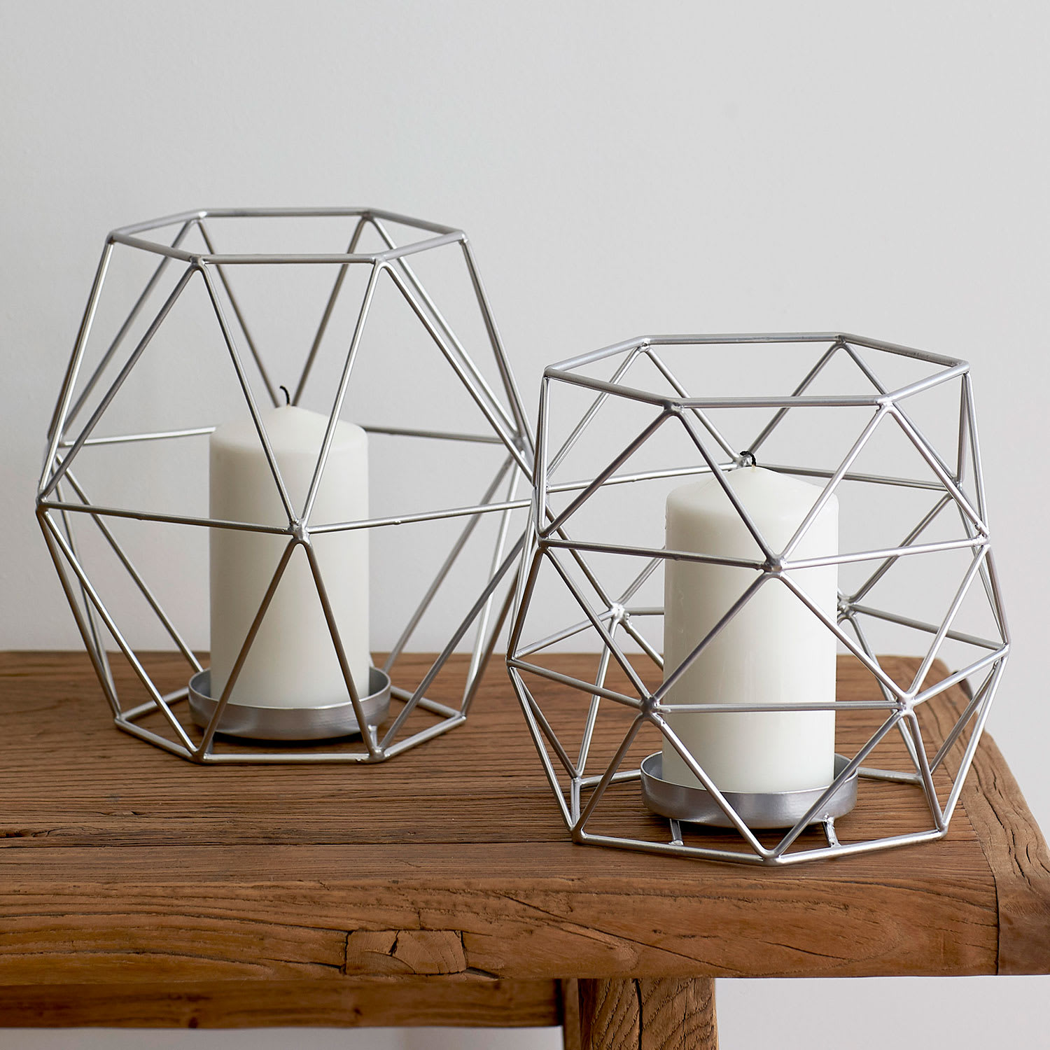 Cstudio Home Silver Faceted Candle Holder