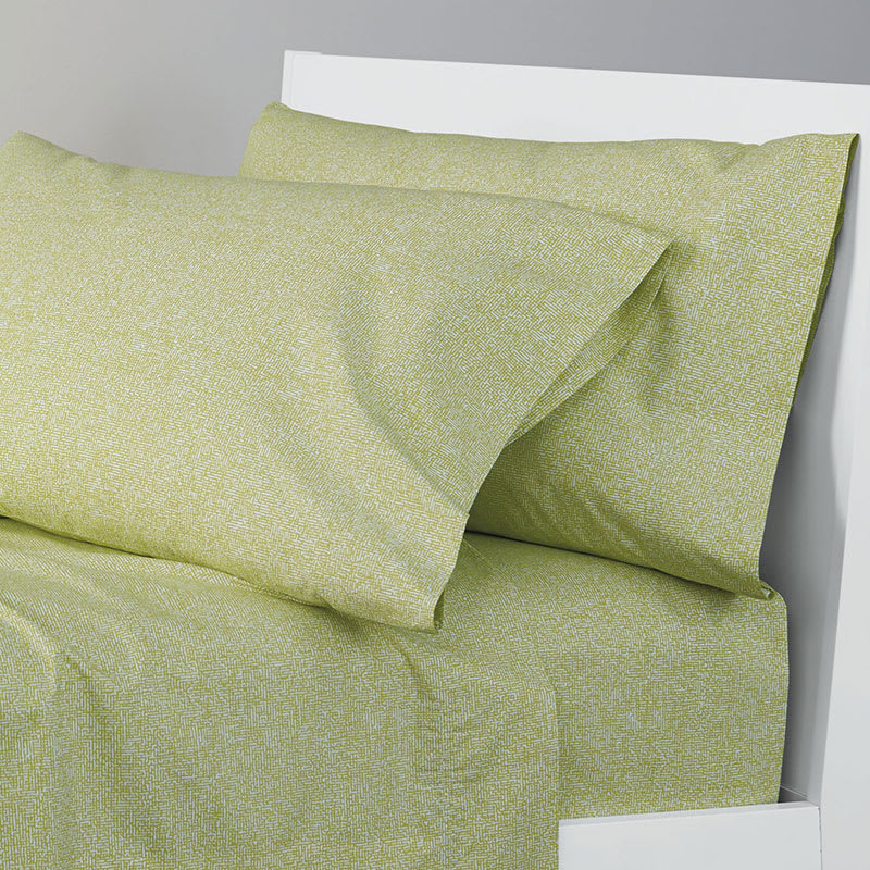Company Essentials Maze Organic Cotton Percale Pillowcases - Celery