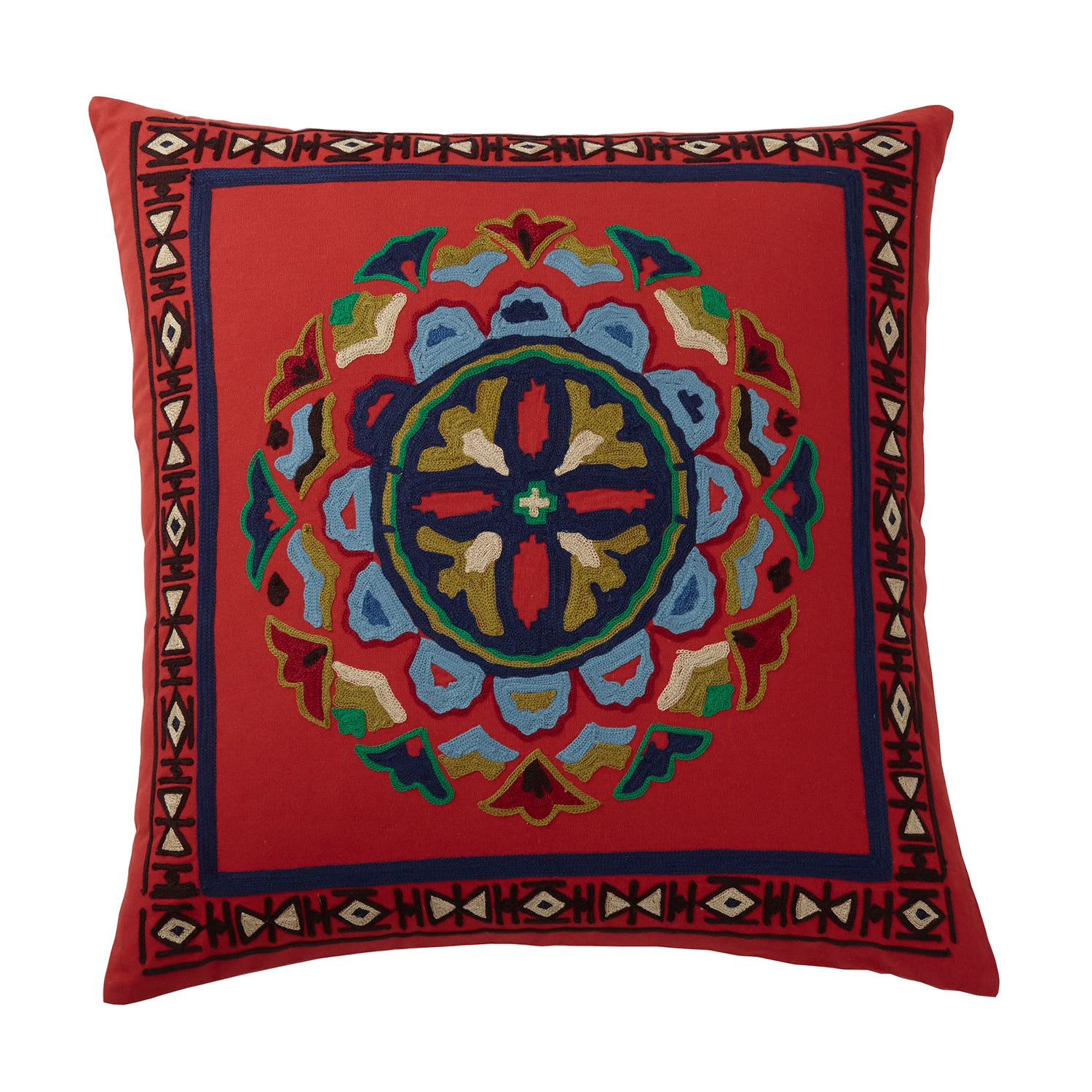 Multicolored Suzani Embroidered Pillow Cover - Suzani