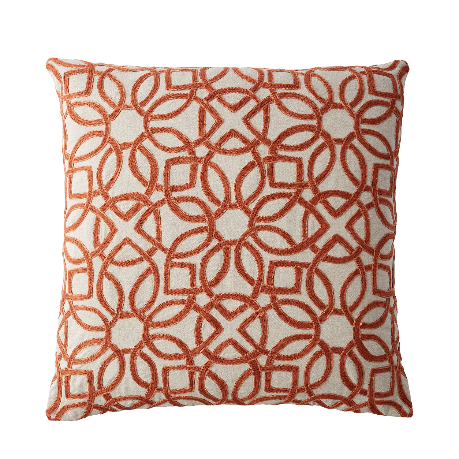 Multicolored Geo Embroidered Pillow Cover - Geo