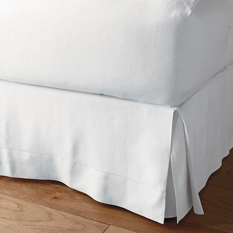 Legends Hotel™ Relaxed Linen Bed Skirt - White