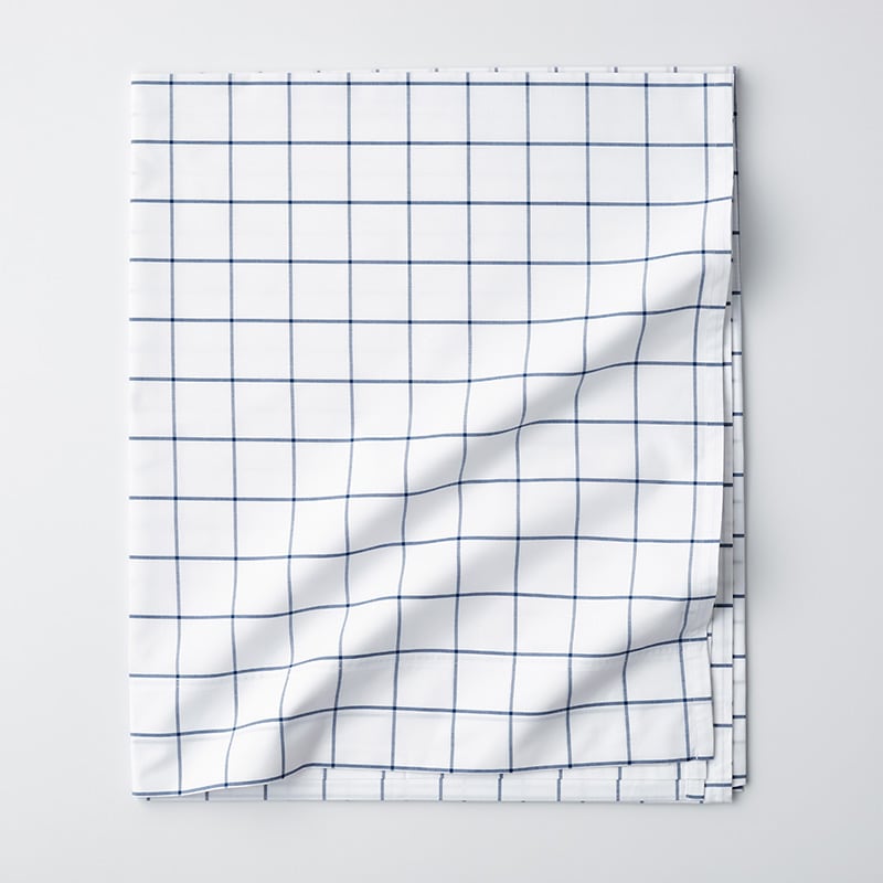 Company Cotton™ Block Plaid Percale Flat Sheet
