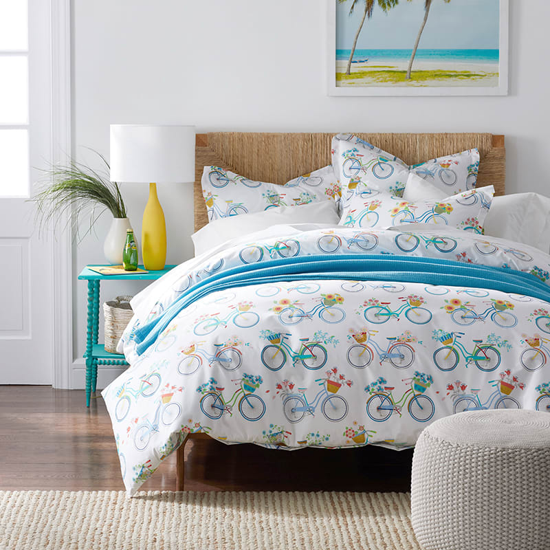 Bicycle Print Cotton Percale Sheet Set | The Company Store