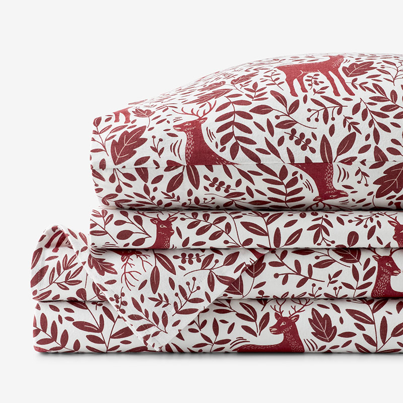 Legends Hotel™ Winter Deer Velvet Flannel Sheet Set