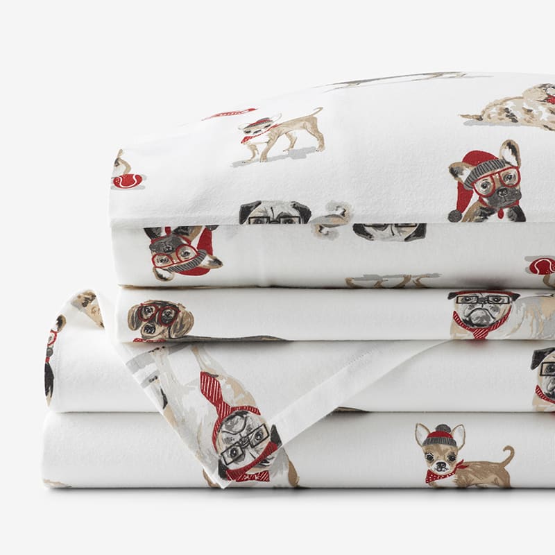 Legends Hotel™ Stylish Dogs Velvet Flannel Sheet Set