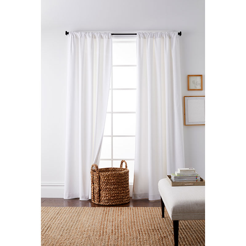 Brushed Cotton Twill Window Curtain - White