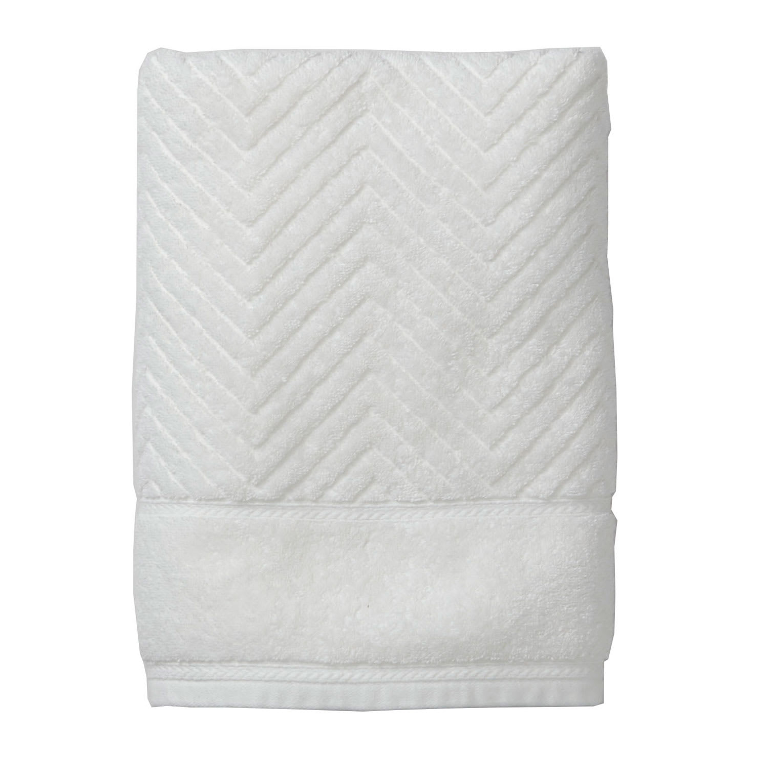 Legends Hotel™ Chevron Egyptian Cotton Bath Towel - White