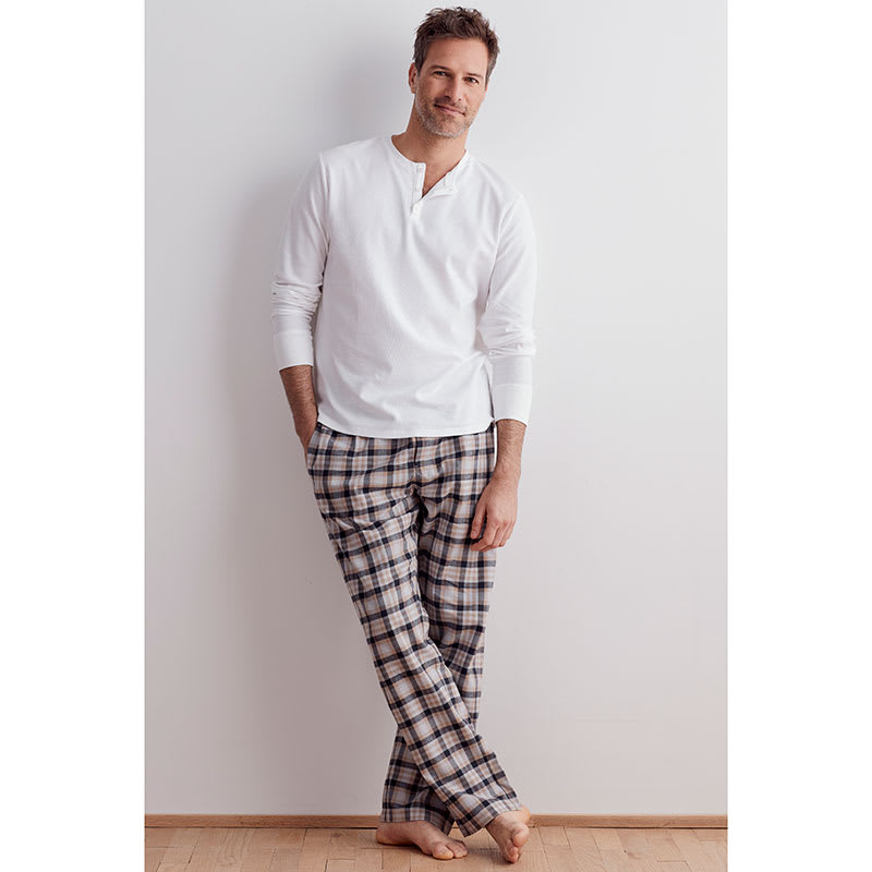 Plaid Mens Cotton Flannel Pajama Set - Plaid