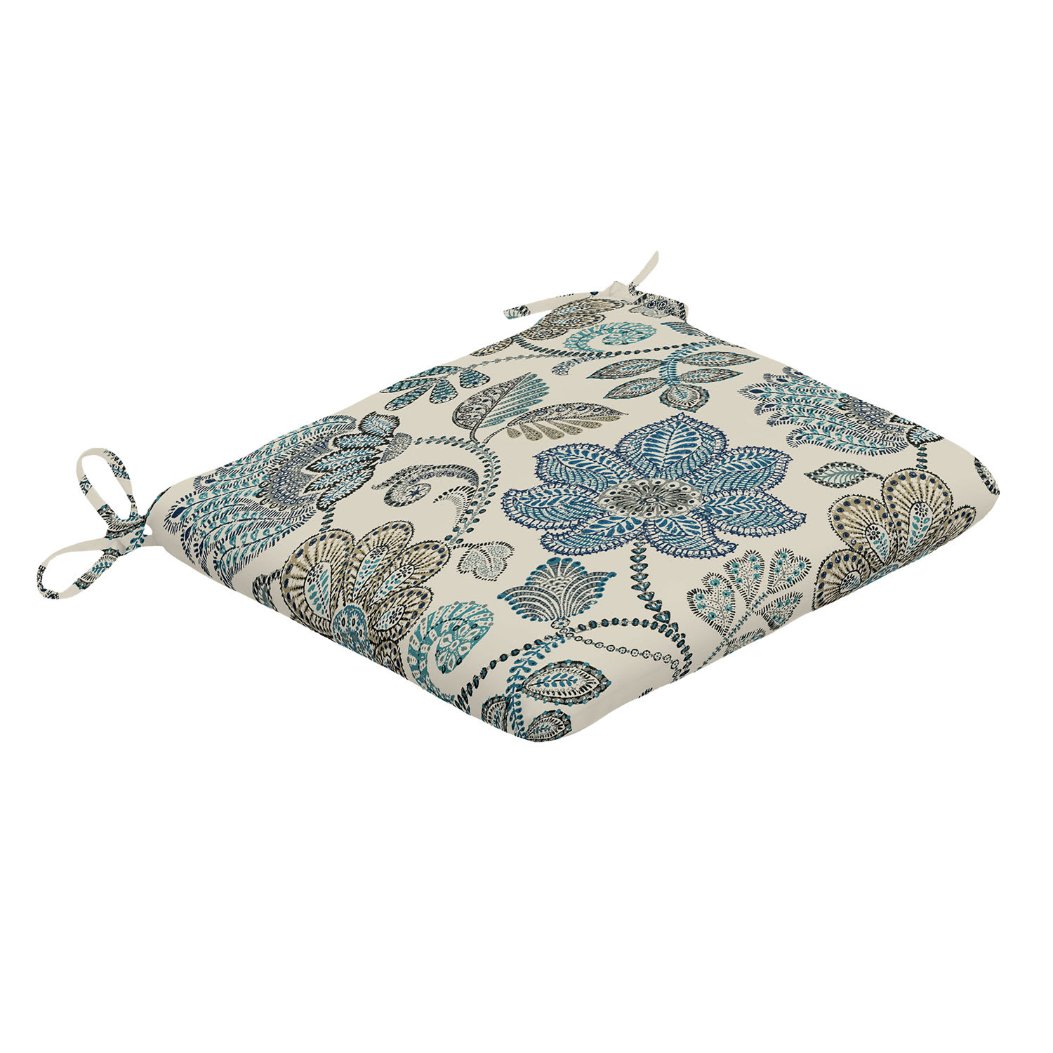 All-Weather Seat Cushion - Blue Floral