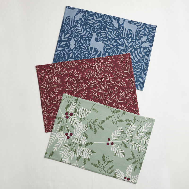 Seasonal Printed Cotton Placemat, Set of 4