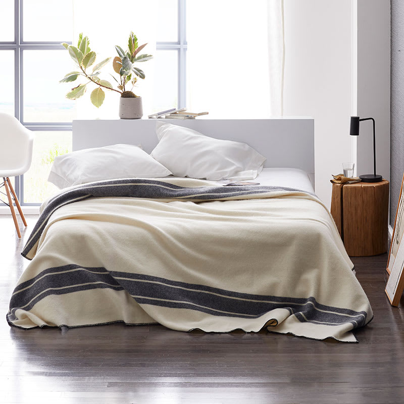 Merino Cashmere Herringbone Throw Blanket The Company Store