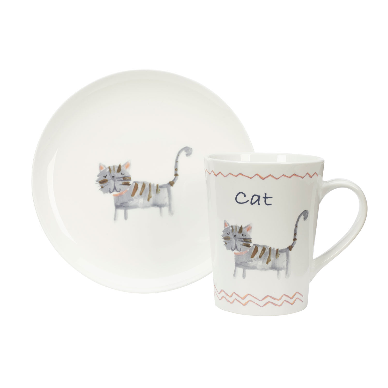 Cat Mug & Salad Plate Set - Cat
