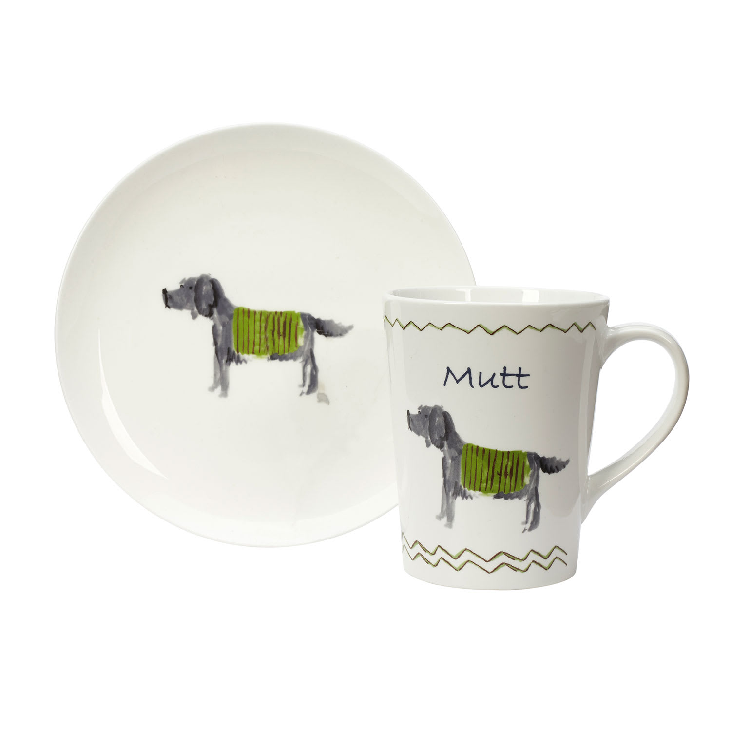 Mutt Mug & Salad Plate Set