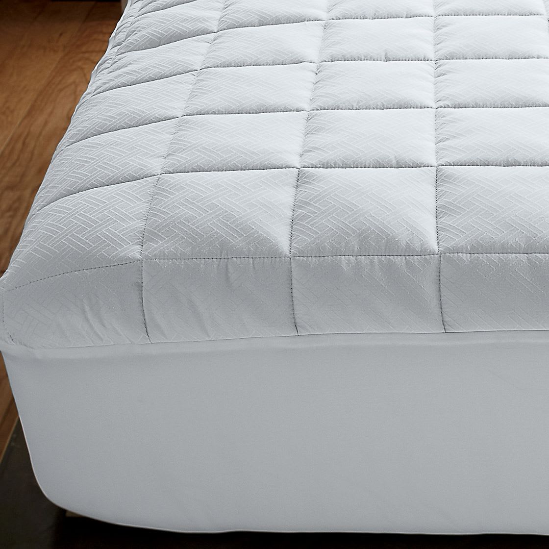Overfilled Cotton Mattress Pad - White