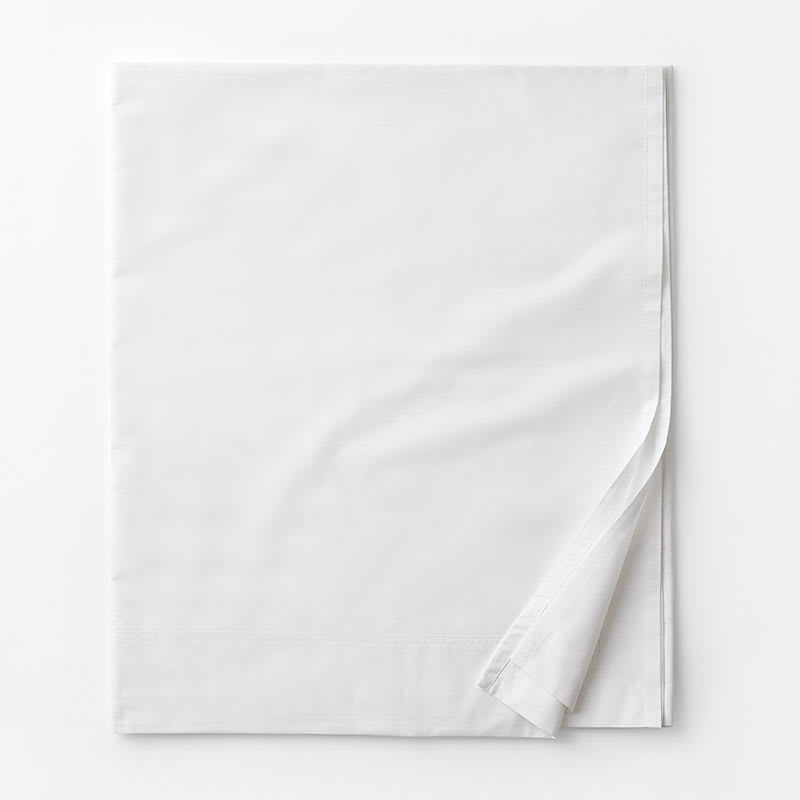 Company Essentials Cotton Percale Flat Sheet - White