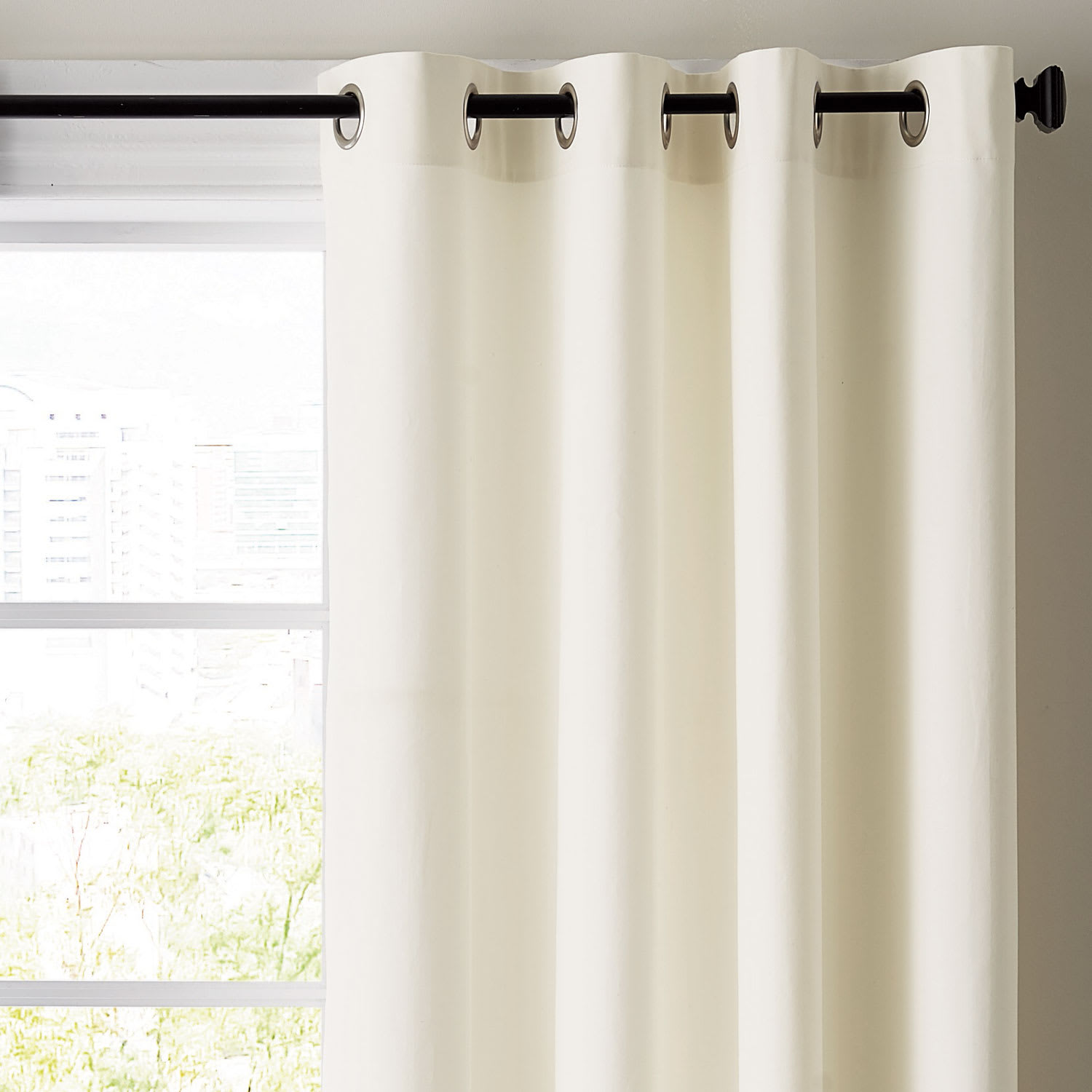 Room Darkening Grommet Top or Rod Pocket Window Curtain - White