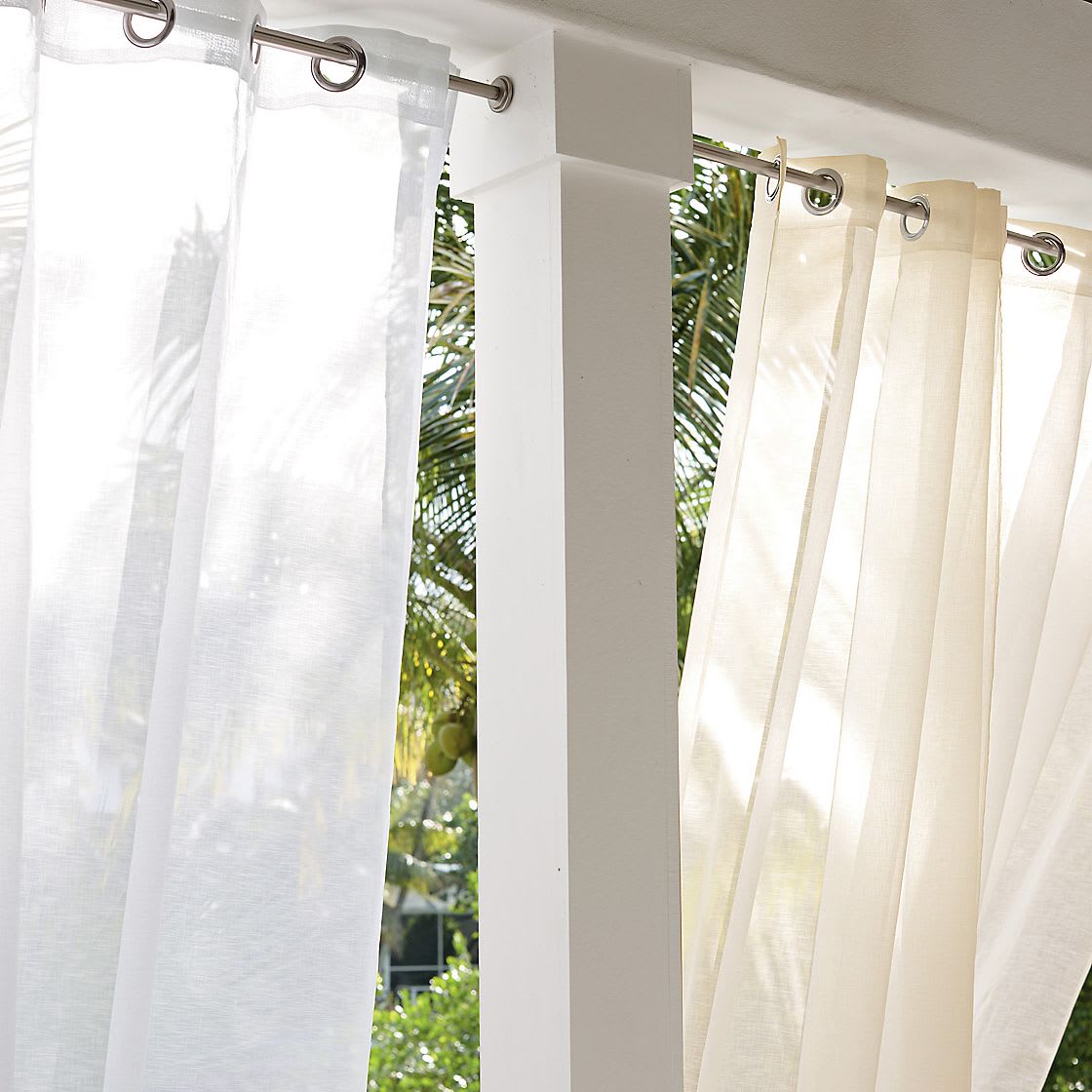 Outdoor Sheer Window Curtain - White