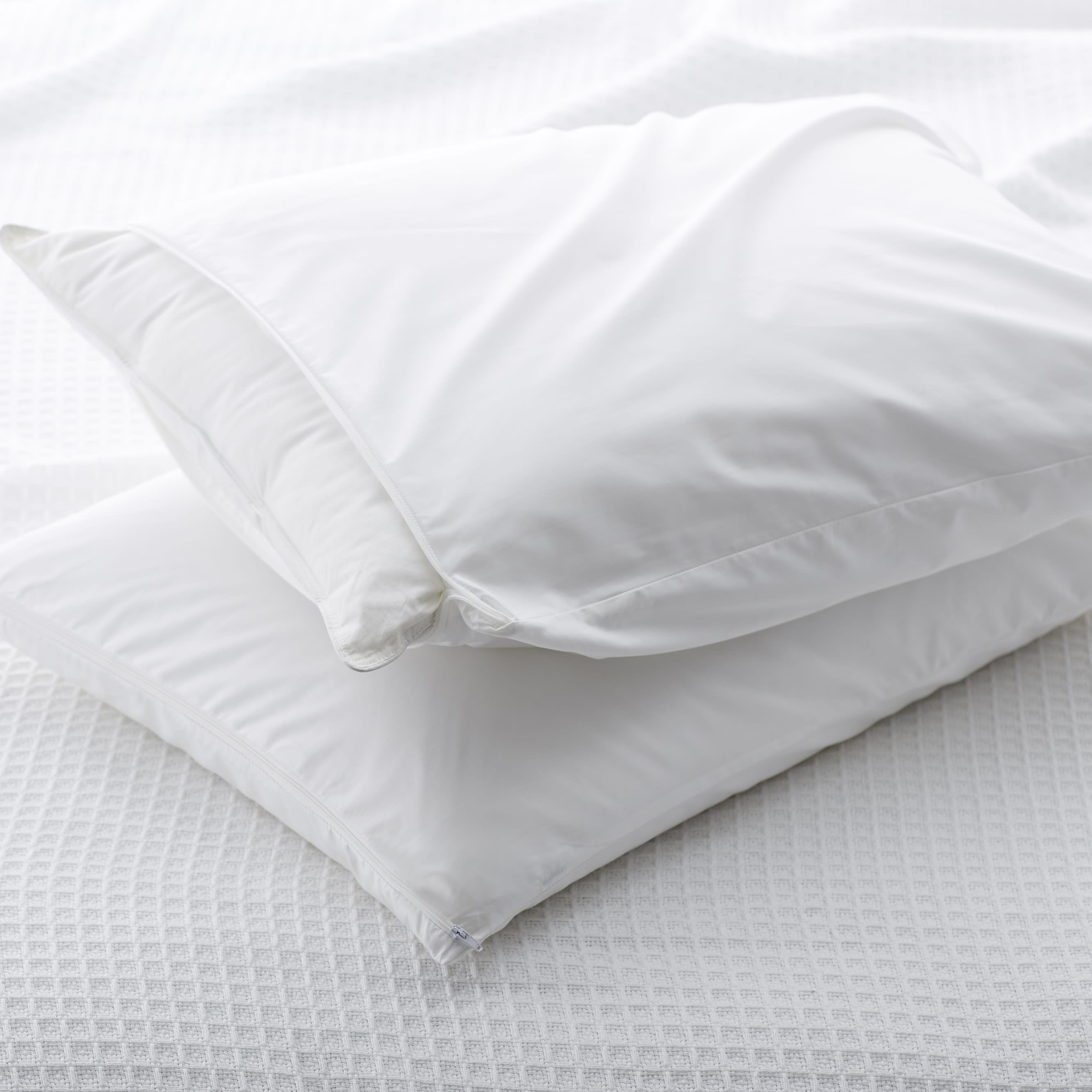 Dust Mite-Proof Cotton Pillow Protector - White