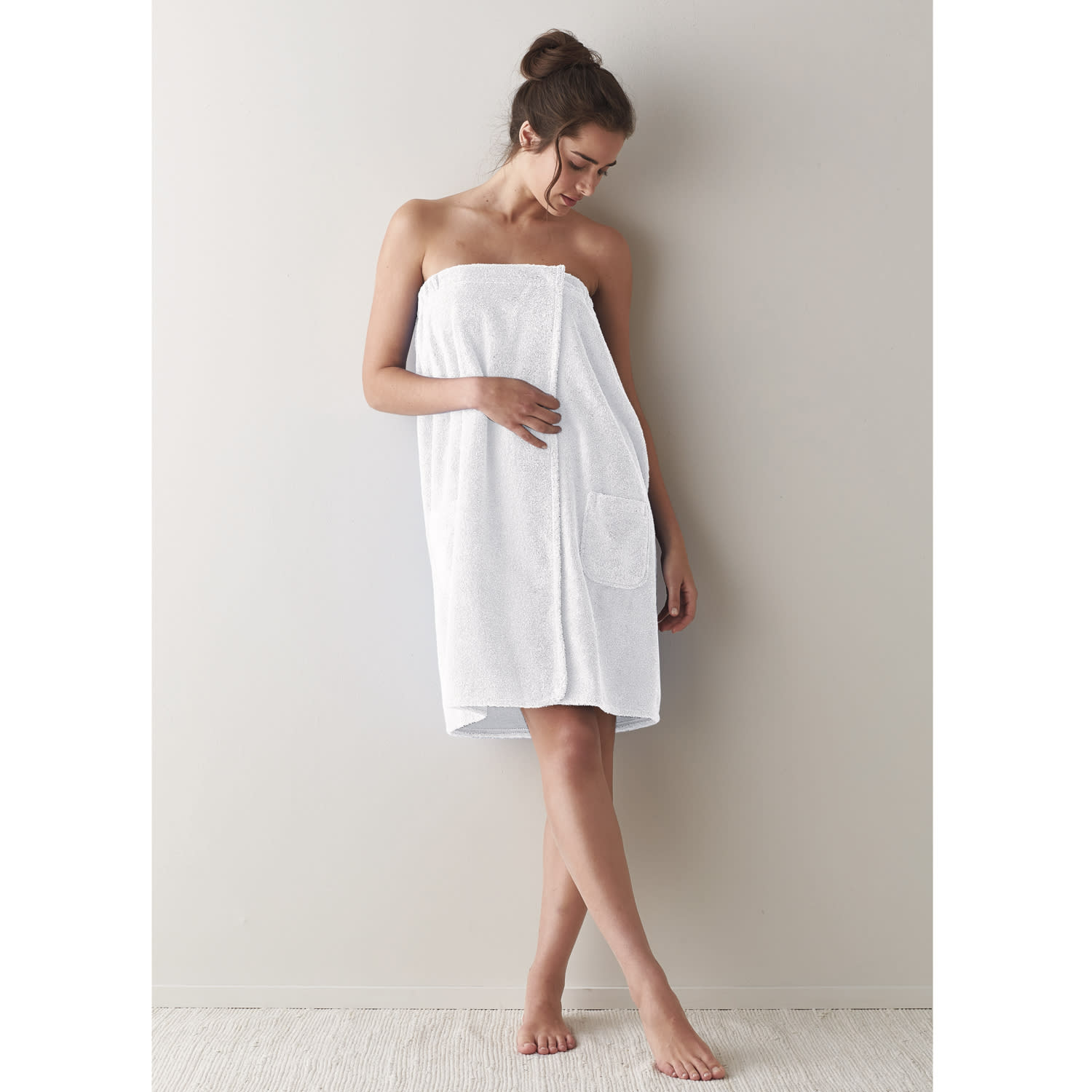 Company Cotton™ Turkish Cotton Womens Shower Wrap - White