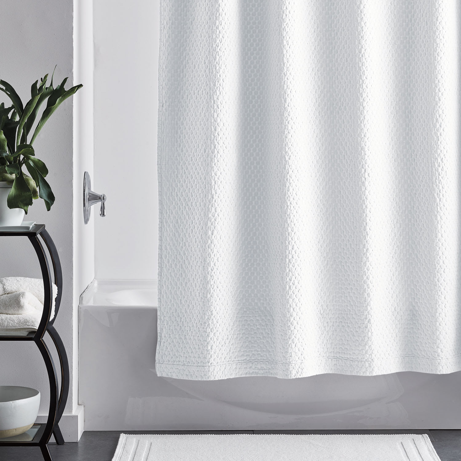 Legends Luxury™ Sterling Matelassé Shower Curtain - White